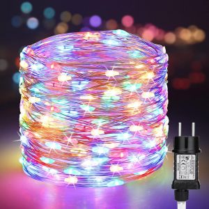 Guirlande Lumineuses Fil De Cuivre, 20M 200 Led Coloré Extérieure Guirlande Lumière Sapin De Noël Électrique Avec 8 Modes Etanche Pour Décoration Intérieur Chambre Jardin Mariage Fête Chambr[Z306] - Neuf