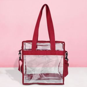 HJLIAN Trousse de toilette transparente en PVC, trousse de maquillage de voyage, sac divers (rouge) - Neuf