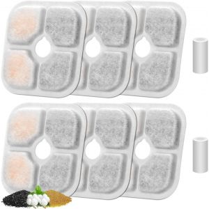 Yemaesre-Filtres Pour Fontaine À Eau Chat 2,5l - 6 Pcs Triplé Filtration Remplacement + 2 Pompe Tuyau - Neuf