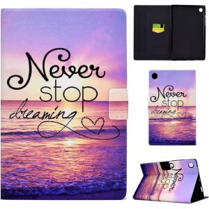 Coque Pour Samsung Galaxy Tab A8 10.5 2022/2021, Housse De Protection En Cuir Pu &Eacute;tui Case Tablette &Eacute;tui Smart Cover Avec R&eacute;veil/Veille Auto Pour Samsung Tab A8 (Sm-X200/Sm-X205/Sm-X207), Eau De Mer - Neuf