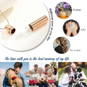 Tianyi-Collier Urne Cylindrique Pour Cendres - Bijou Souvenir - Collier Avec Flacon En Verre Pour Femmes Et Hommes - Porte-Cendres - Neuf