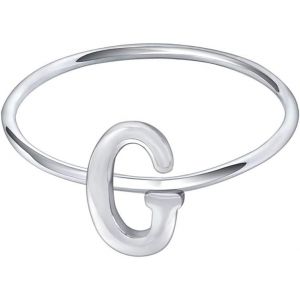 Bague En Argent Sterling 925 Empilable Avec Initiales Et Lettres Majuscules Pour Femme - Neuf