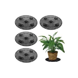 Lot De 5 Rehausseurs De Pots De Fleurs Pour Une Utilisation Int&eacute;rieure Et Ext&eacute;rieure, En Plastique Durable, Avec Une Conception En Maille Circulaire Pour Le Drainage. - Neuf