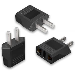 ERYI-3Pcs Adaptateur Voyage, Adaptateur Prise Anglaise, Adaptateur Prise France Vers Usa, Adaptateur Universel Pour Us/Chine/Japon/Canada/Mexique - Neuf