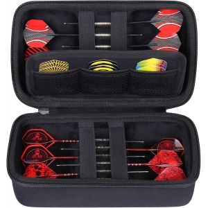 Étui de Rangement Rigide en EVA pour Fléchettes à Pointe en Acier ou Souple,Transport avec Poches en Maille pour Pointes,Tiges,Vols et Autres - Neuf