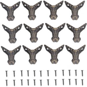 12 Pi&egrave;ces Bo&icirc;te &agrave; Bijoux Jambes Meubles Antiques D&eacute;coration Pied Antirouille Robuste et Durable Bo&icirc;te Protection Accessoires pour Bo&icirc;t &agrave; Bijoux Bo&icirc;te &agrave; Outils - Neuf
