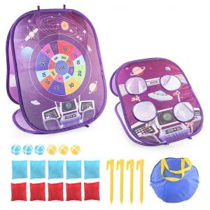 1 Jeu De Lancer De Balle, Sac De Sable, Jouet Interactif, Sport, Éducatif, Intérieur Et Extérieur, Plateau De Jeu Facile À Plier-Ciel Étoilé - Neuf