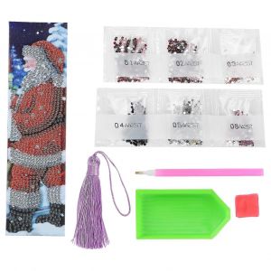 Père Noël Motif Diamant Peinture Marque-Page Bricolage Strass Perlé Marque-Pagesaa257 - Neuf