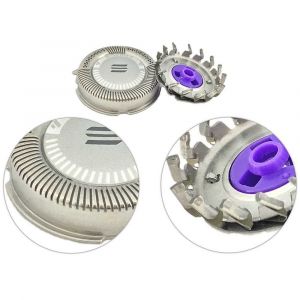 3 Pi&egrave;ces Double Lames Remplacement T&ecirc;te De Rasoir Pour Philips Pt739 Pt737 Pt727 - Hq8/50 Shaver Heads + Brosse De Nettoyage - Neuf