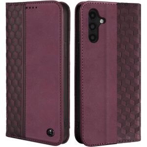 MEVRONISSHOP-Coque pour Samsung Galaxy A14 5G, Housse en Cuir PU Pochette Portefeuille Magn&eacute;tique Etui de Protection, Flip Case pour Samsung Galaxy A14 5G, Vin Rouge - Neuf