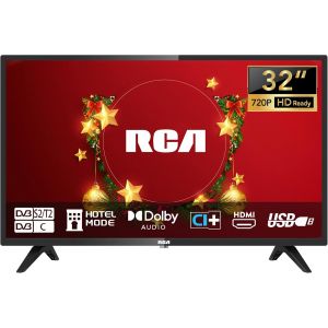 MEVRONISSHOP-T&eacute;l&eacute;viseur 32 Pouces (TV 80 cm) LED HD T&eacute;l&eacute;vision avec Triple Tuner (DVB-C / T2 / S2), HDMI, CI+, Lecteur multim&eacute;dia USB, Mode h&ocirc;tel, Dolby Audio - Neuf