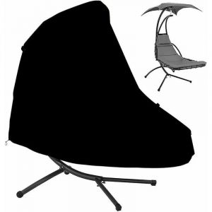 Housse de chaise longue suspendue en tissu Oxford (noir, 185 x 117 x 198 cm) pour balcon, terrasse, pelouse et protection des meubles - Neuf