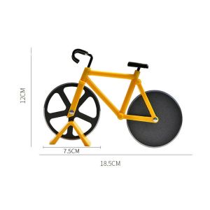 Roulette À Pizza En Forme De Vélo, Coupe-Pizza Double En Acier Inoxydable, Lames Ultra-Tranchantes Avec Revêtement Antiadhésif Et Béquille Pour Couper Les Brownies - Neuf