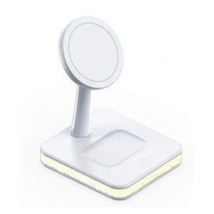 Chargeur Magn&eacute;tique Sans Fil 3-En-1 C25 15 W Pour Iphone, Apple Watch Et Airpods - Neuf