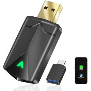 Adaptateur Carplay Sans Fil ¿ Adaptateur Android Auto Sans Fil, Wi-Fi 5,8ghz Plug & Play, Mini Et Stable, Ios 10+/Android 10+, Connexion Automatique Rapide Pour Voitures À Partir De 2016. (1pièces) - Neuf