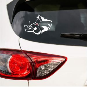 Sanglier Autocollant Feuille Décor Pour Voiture Accessoires Voiture Sanglier Tête Motif Sanglier Chasseurs Forestiers Autocollant Voiture (Blanc,Petit K138) - Neuf