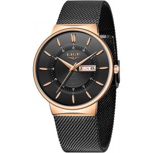 Montre Homme Etanche Vintage Montres Pour Hommes Chrono Quartz Affaires Avec Affichage De La Date Bo&icirc;tier Fin Bracelet Acier Inoxydable Mince Et Minimaliste Waterproof Mens Watches.[J643] - Neuf
