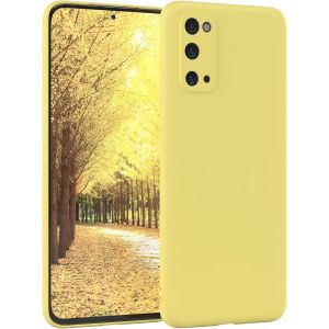 Housse en Silicone pour Galaxy S20 Housse Souple Antichoc Housse pour Portable avec Protection pour Appareil Photo Fines Premium Protection Cover TPU Phone Bumper en Jaune - Neuf
