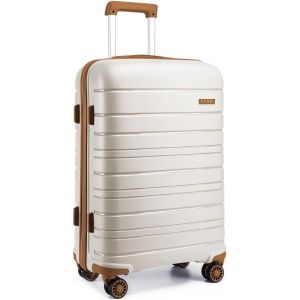 Valise légère à Coque Rigide pour Voyage,Crème,Blanc,Medium 24 inch,Valise Rigide Moyenne - Neuf