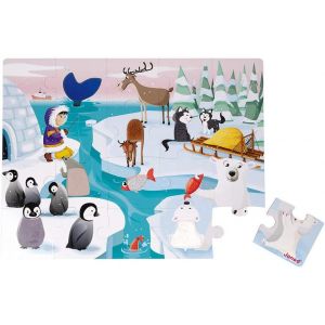 ERYI-- Puzzle Tactile Enfant La Vie Sur La Banquise 20 Pièces Dont 7 Texturées - Jeu Educatif Et Sensoriel - Toucher, Motricité Fine Et Concentration - Dès 2 Ans, J02773 - Neuf