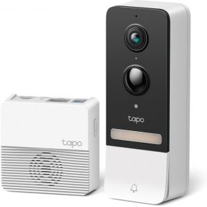 lbgwp60-Tp-Link 2K(5Mp) Sonnette Sans Fil Avec Caméra D230S1,Visiophone Sans Fil Sonnette Extérieure Étanche Ip64 Avec Batterie,Hub Carillon Inclus, Détection De Mouvement Pir,Vision Nocturne En Coul - Neuf