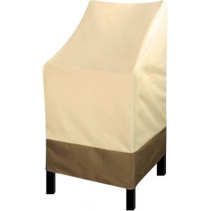 Housses De Chaises De Patio &Agrave; Dossier Haut, Imperm&eacute;ables Et Robustes, Empilables, Pour Tabourets De Bar D'ext&eacute;rieur, Beiges, Pour Mobilier De Patio, Housses Pour Si&egrave;ges Profonds De Salon De Jardin, Conformes &Agrave; La Loi - Neuf