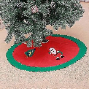 Jupe de sapin de No&euml;l rouge &agrave; motif flocons de neige pour les f&ecirc;tes - Neuf