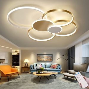 Ulteronixshop-Lampes De Plafond Dimmable Led Salon Plafonnier Avec T&eacute;l&eacute;commande Plafonnier Anneau Rond Cr&eacute;atif Design Plafonniers En M&eacute;tal Pour Chambre Cuisine Salle &Agrave; Manger Bureau Lamp Suspensions - Neuf