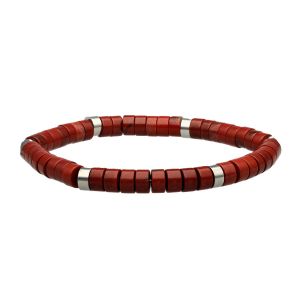 Bracelet Chakra Perles Heishi Jaspe Rouge - Neuf