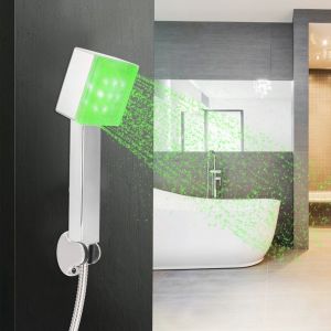 HJLIAN Pommeau de douche a main avec lumiere LED a 3 couleurs et controle de la temperature pour salle de bain G1/2 - Neuf