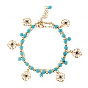 Bracelet De Cheville Simple Style Boheme Pour Femme, Perles, Pendentif Fleur, Chaine Decorative, Bijoux - Neuf