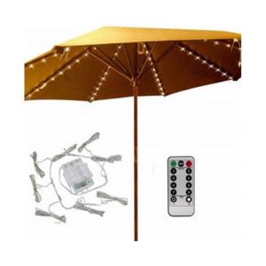 Lumi&egrave;res De Parapluie Blanc Chaud Enchanteresses - 104 Led, T&eacute;l&eacute;commande, Rechargeable, Design &Agrave; 8 Branches Pour Des Rassemblements Magiques - Neuf