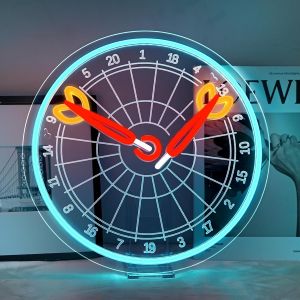 Dart Neon Led, Neon Wall Dart Target, Neon Led Game For Beer Bar, Restaurant, Living Room, Bedroom, Male Lair, Party, Home Decoration, Shop, Gifts - Neuf