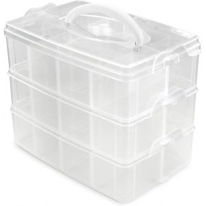 Tianyi-Vaessen Creative Boîte De Rangement - 24 Compartiments De Diverses Tailles - Plastique - 23,1 X 15,6 X 18,5 Cm - Pour Album Photo De Classe, Accessoires Diamond Painting Et Scrapbooking - Neuf