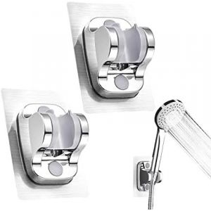 Lot de 2 supports de pommeau de douche réglables, amovibles, universels, étanches, adhésifs, sans perçage, pour mur, ventouses - Neuf