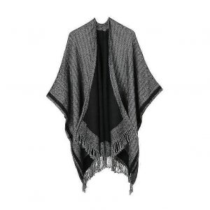 Chaud Ch&acirc;le &Eacute;charpe Ouvert Sur Le Devant Poncho Hiver Cardigant Avec Pompon Pour Dame - Neuf