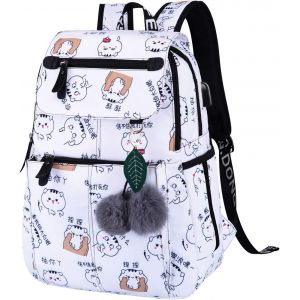 Sac a Dos Scolaire College Lycee Fille Ados Sac &agrave; Dos Coll&egrave;ge &Eacute;cole Lyc&eacute;e Ado Cartable Sac a Dos Ecole Daypack USB Port de Charge Sacs Scolaires Grand Sac &agrave; Dos Femme Ville Voyage Loisir Coll&eacute;gienne - Neuf