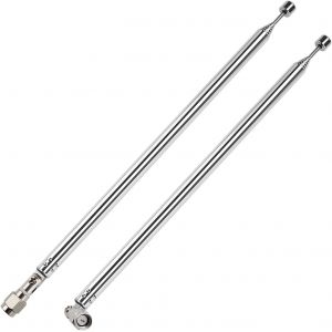 2 Pi&egrave;ces 100cm 7 Sections Antenne T&eacute;lescopique, Antenne T&eacute;lescopique Portable FM, Antennes Radio FM T&eacute;lescopiques Portables, avec Connecteur M&acirc;le SMA, pour TV Dab AM/FM R&eacute;ception St&eacute;r&eacute;o - Neuf