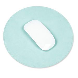 Tapis de souris en similicuir vert, 1 pi&egrave;ce, double face, antid&eacute;rapant, avec bords cousus, imperm&eacute;able, 22 x 22 cm (souris non incluse). - Neuf