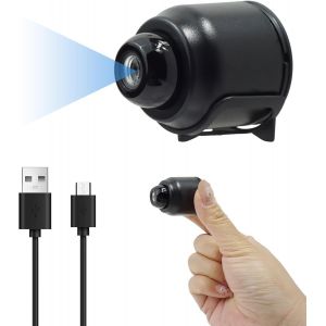 KALANKA-Mini Cam&eacute;ra ?il de Chat WiFi 1080p avec Vision Nocturne - Cam&eacute;ra sans Fil S&eacute;curis&eacute;e pour Maison, Bureau et Voiture, Grand Angle 140&deg; et, Surveillance &agrave; Distance Via Application Smartphone - Neuf