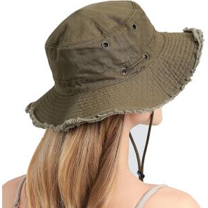 Chapeaux De Soleil Pour Femmes Et Hommes,Chapeau De Jardinage À Large Bord,Chapeau De Seau Pliable,En Coton Respirant,Upf 50+,Chapeaux De Pêche Randonnée Safari Et Extérieur.[Z72] - Neuf