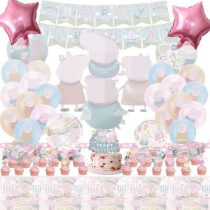 Chicslick-Décoration D'anniversaire Thème Du Dessin Animé, Ensemble De 93 Pièces Décoration D'anniversaire Pour, Comprenant Bannière, Nappe, Décoration De Gâteau, Assiettes Papier Couché, Ba[X1086] - Neuf