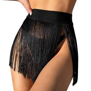 Femmes Jupe De Plage Taille Haute Glands Solide D'été Mini Jupe Pour Vacances Au Bord De La Mer - Neuf