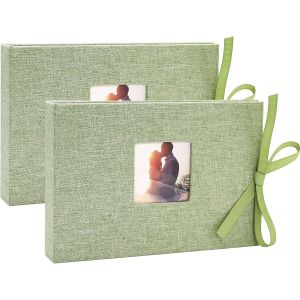 Photo Album 10x15 Mini Livret À Photos Avec Pochettes Couverture En Tissu Lin, Albums Photos 26 Pages (Pour 52 Photos), Album Photos Pour Famille/Mariage/Voyage/Bébébeige (1 Paquet) - Neuf