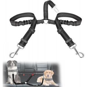 Eryi-Ceintures De Sécurité Pour Chien Pour Voiture, Double Ceinture De Sécurité Pour Chien, Ceinture De Sécurité Élastique Réglable Pour Voyage, Usage Quotidien - Neuf