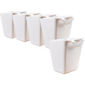 Subzonal-Lot De 5 Porte-Gobelets Blancs À Suspendre,Accessoires De Chariot, Organiseur Mural,Seau De Rangement,Conteneurs De Plantes/Pot À Crayons Pour La Décoration De La Maison,Du Bureau, De La Cui - Neuf