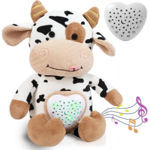Peluche Bruit Blanc Bebe 15 M&eacute;lodies - Minuteur Automatique et D&eacute;tecteur de Pleurs -Charge USB incluse | Veilleuse musicale et lumineuse | Peluche musicale bebe | Cadeau naissance | Boite a musique - Neuf
