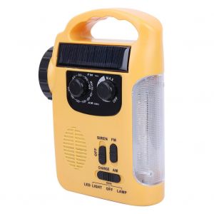 Lampe de poche LED a manivelle et dynamo a energie solaire pour exterieur - Neuf