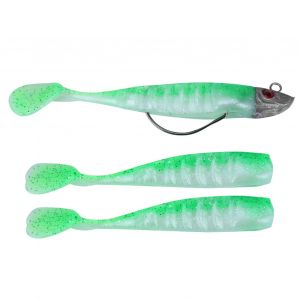 Lot De 3 Leurres Souples Artificiels Pour La Peche Cotiere Et En Bateau (Vert) - Neuf