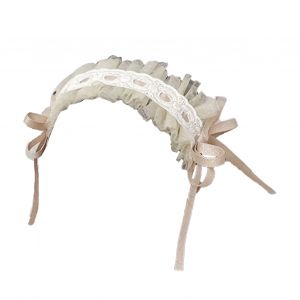 Bandeau Pour Enfants, Mignon Et Elegant, Antiderapant, En Dentelle, Pour Nouveau-Nes, Nourrissons, Petites Filles, Beige - Neuf